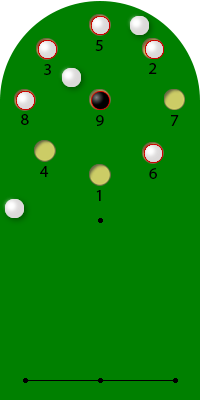 Score: double  9 + 8 + 6 + 5+ 3 + 2 =  40.